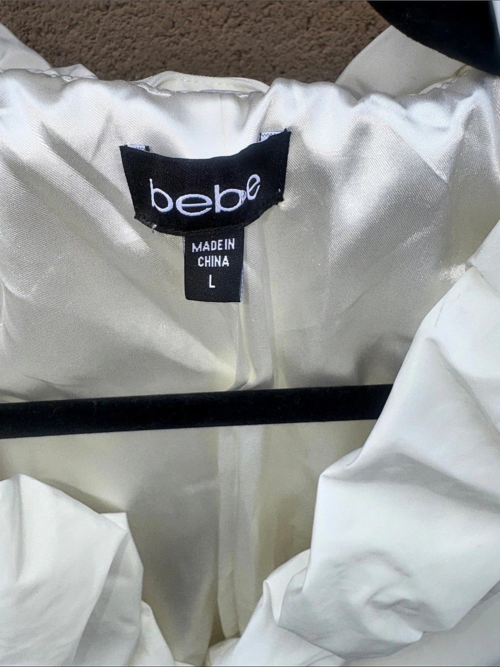 Bebe White Ruffle Jacket Size Large Like New - Picture 3 of 7